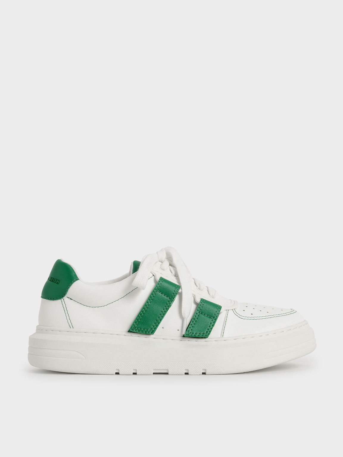 Lace-Up Velcro Sneakers, Green, hi-res