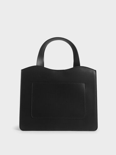 Front Pocket Double Top Handle Bag, Black, hi-res