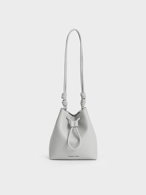 Leia Knotted Bucket Bag, Grey, hi-res