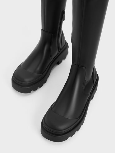 Indra Knee-High Boots, Black, hi-res