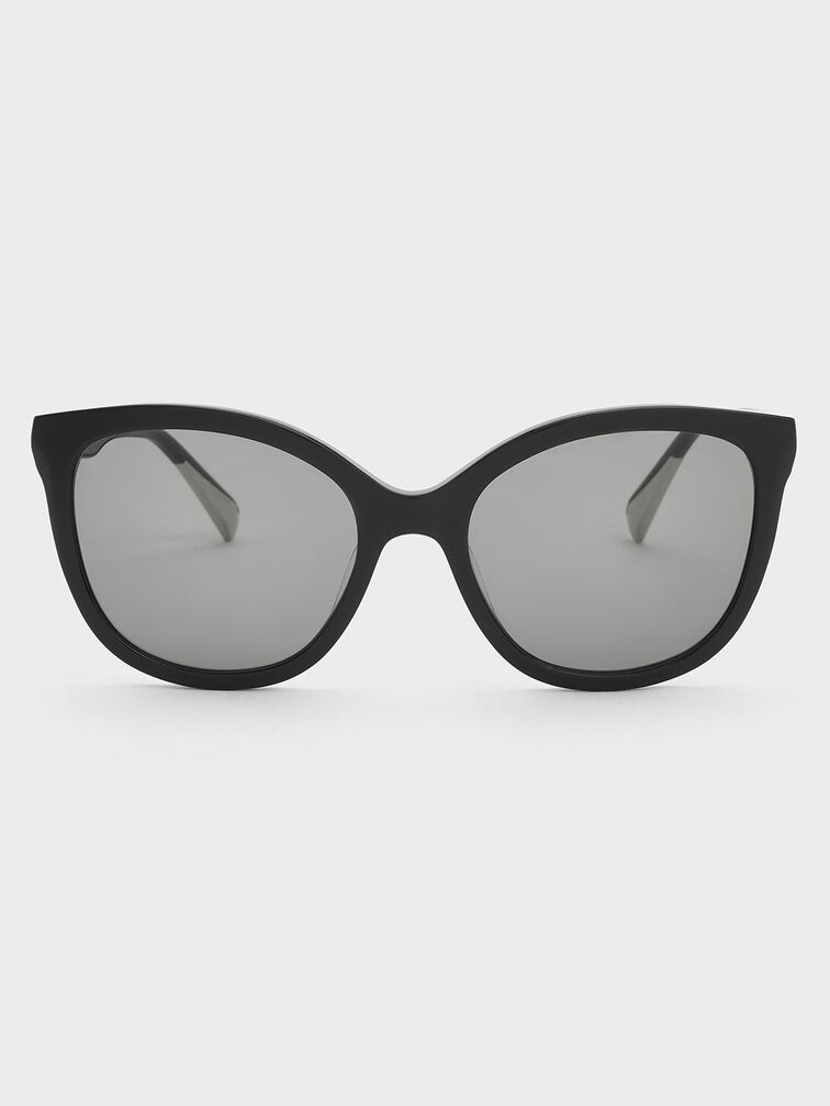 Gafas de sol ovaladas de acetato reciclado, Negro, hi-res