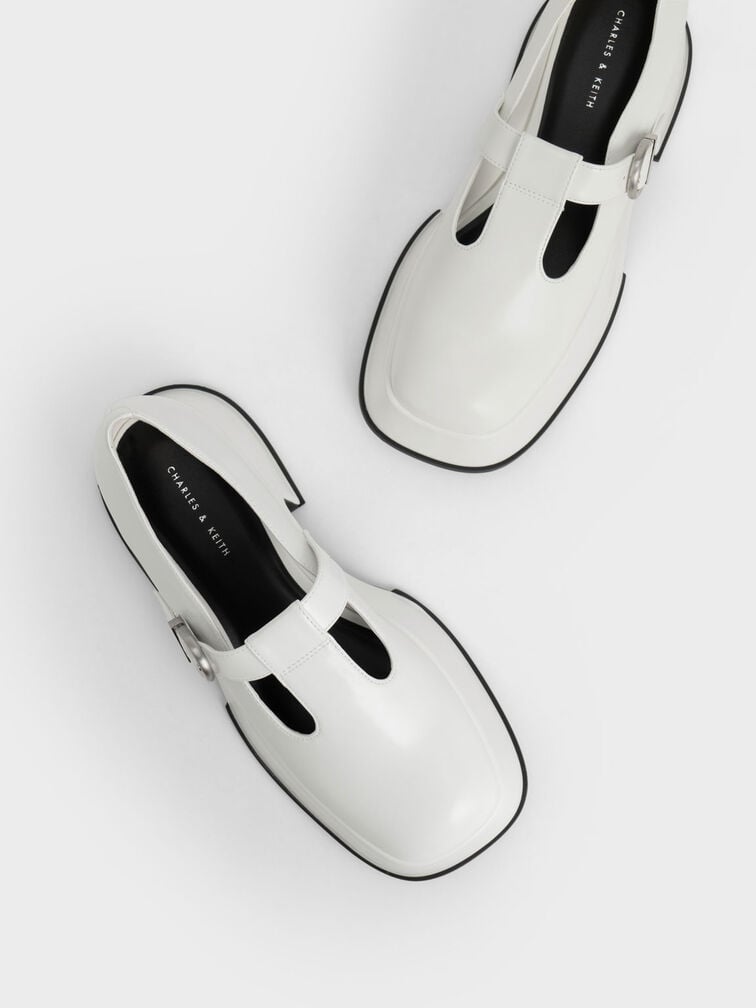 Chaussures Mary Jane à semelle plateforme, Blanc, hi-res