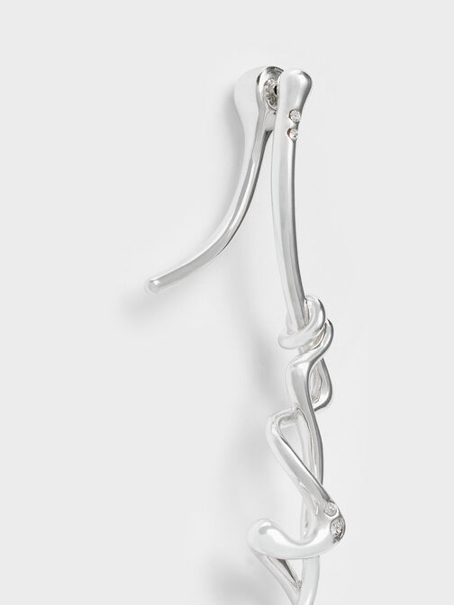 Allegro Sculptural Drop Earrings, Silver, hi-res