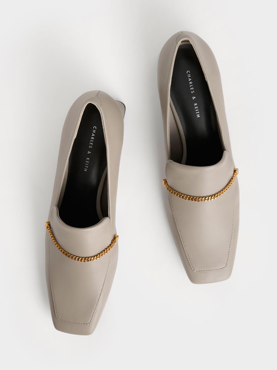 Chain-Link Loafers, Taupe, hi-res