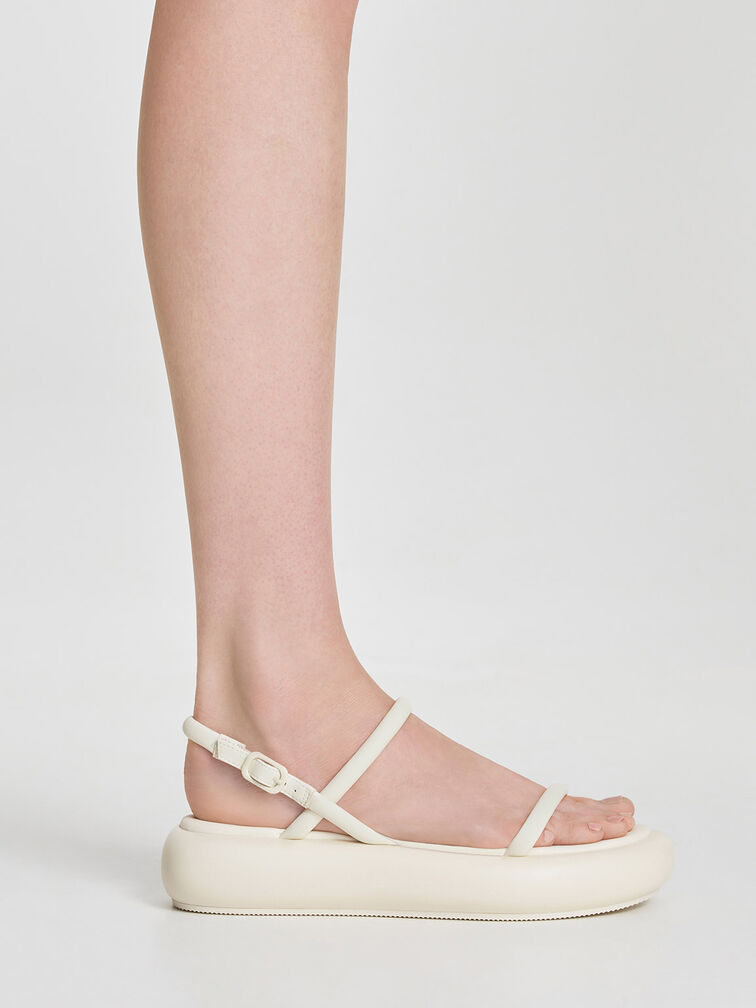 Keiko Padded Flatform Sandals, Chalk, hi-res
