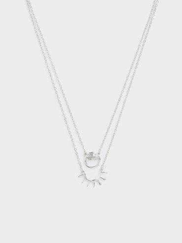 Swarovski® Crystal Pendant Princess Necklace, Silver, hi-res