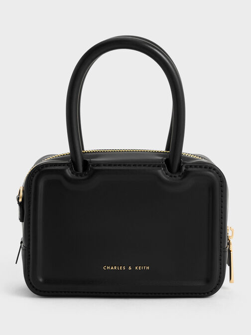 Perline Elongated Top Handle Bag, Black, hi-res