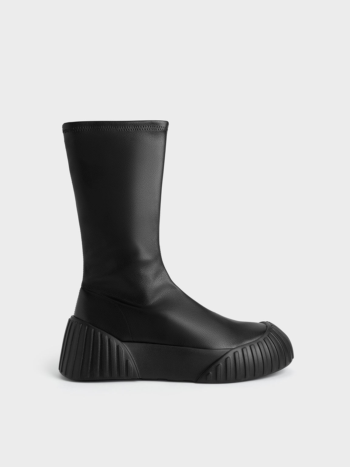Adrian Chunky Sole Calf Boots, Black, hi-res