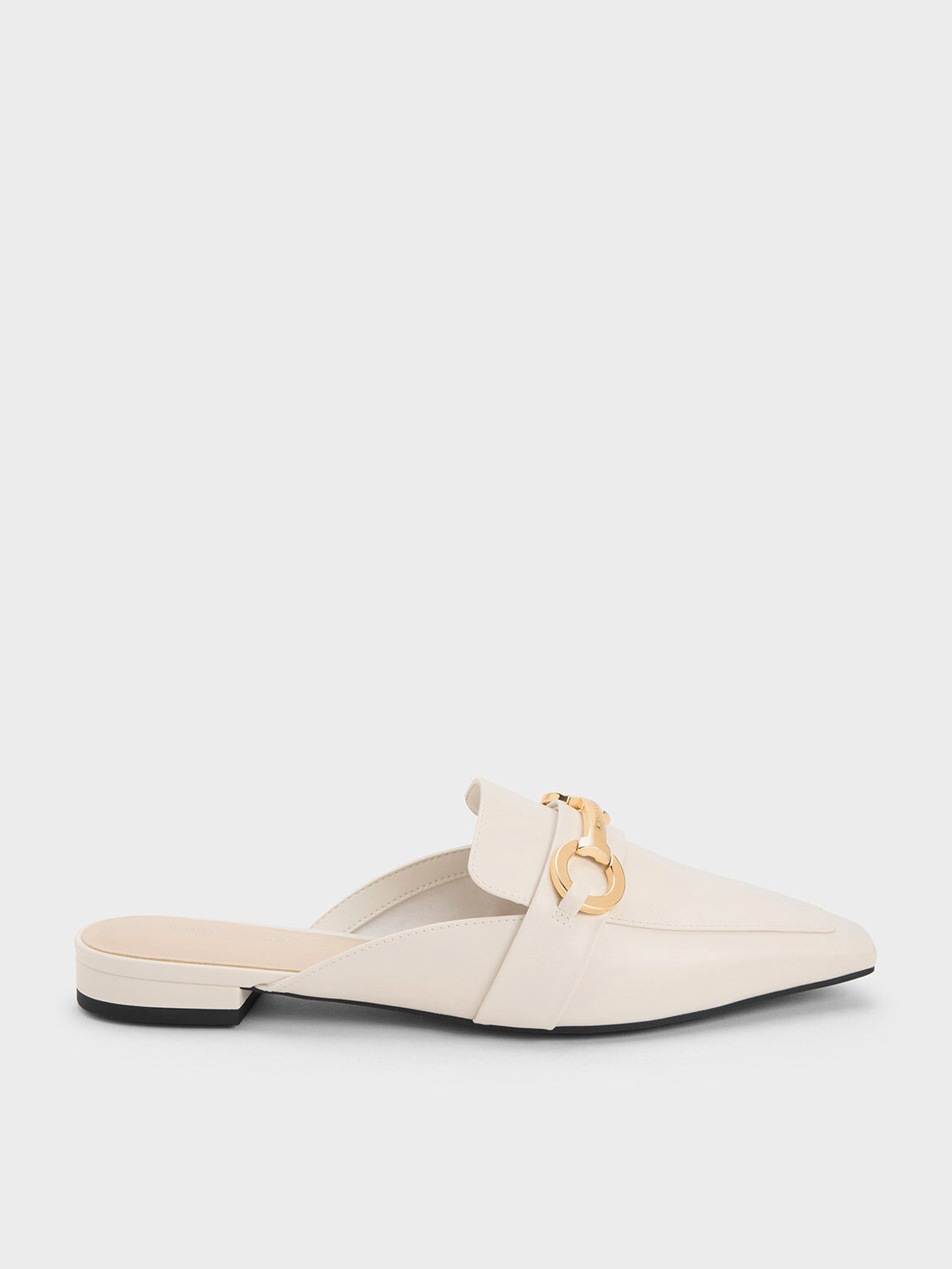 Wetland indre sikring White Metallic Accent Tapered Flat Mules - CHARLES & KEITH HU