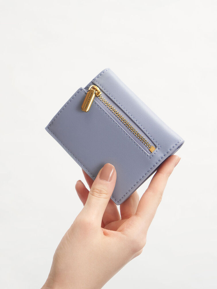 Zip Around Short Wallet, Light Blue, hi-res