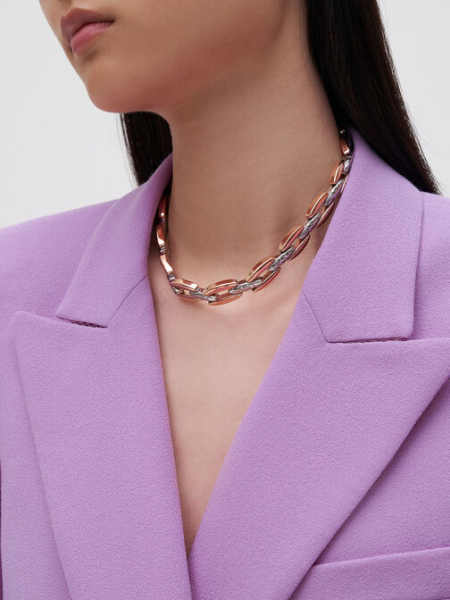 Chain-Link Choker Necklace, Multi, hi-res