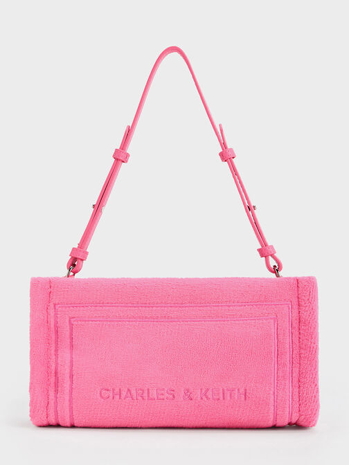 Loey Textured Shoulder Bag, Pink, hi-res