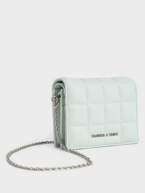 Quilted Mini Wallet, Sage Green, hi-res