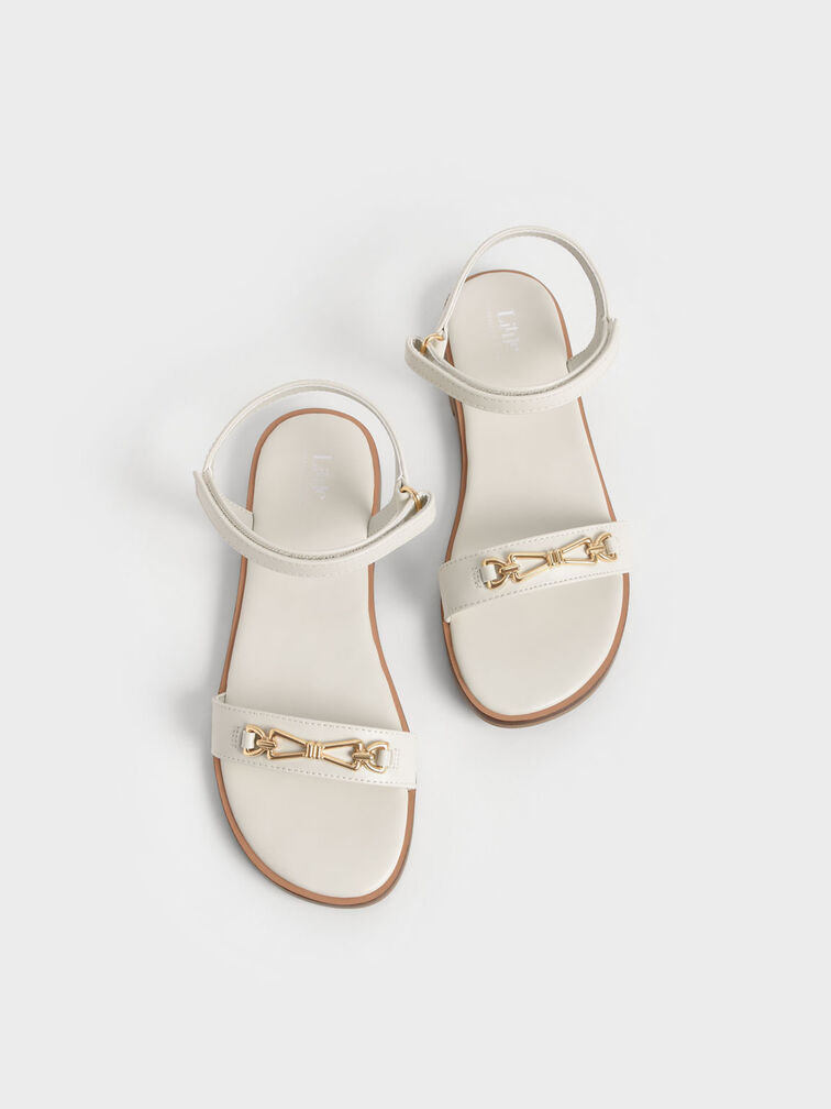 Sandales à détail métallique - Enfant, Blanc craie, hi-res