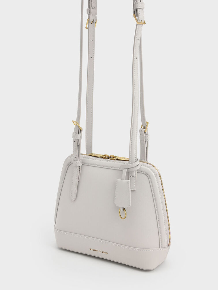 Enola Structured Top Handle Bag, Light Grey, hi-res