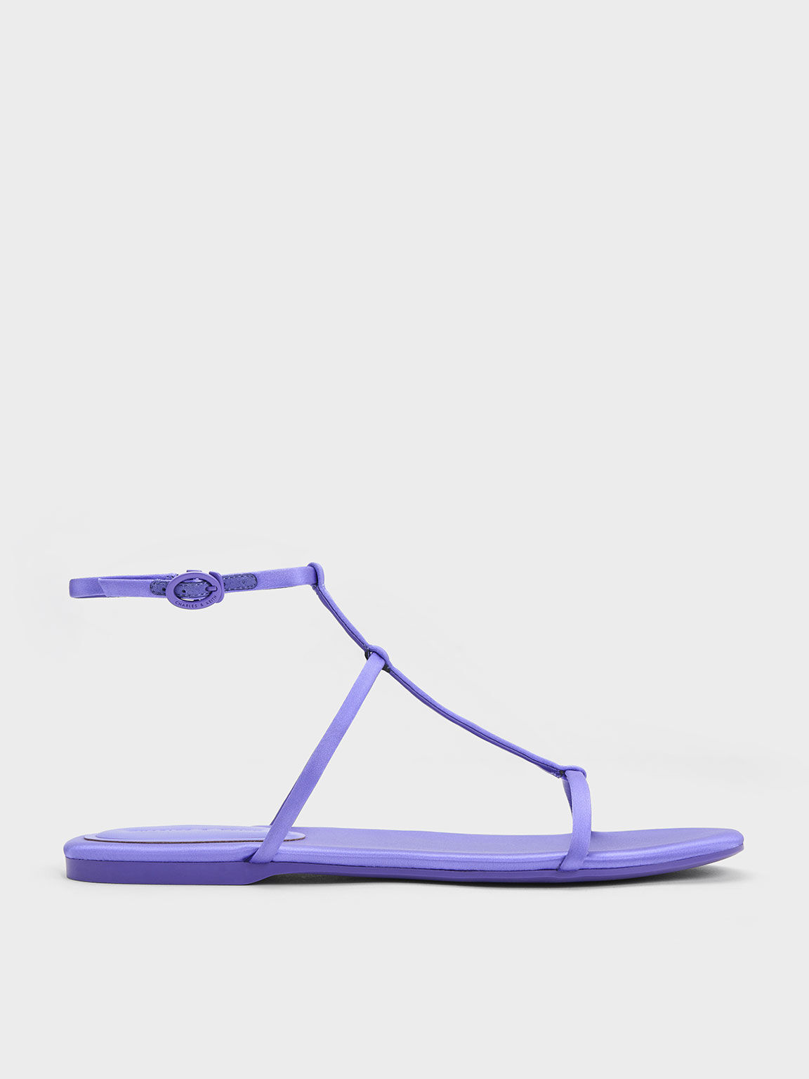 Recycled Polyester T-Bar Ankle-Strap Sandals, Purple, hi-res
