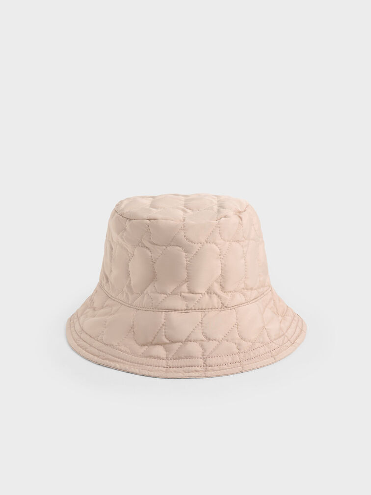 Nylon Textured Bucket Hat, Nude, hi-res