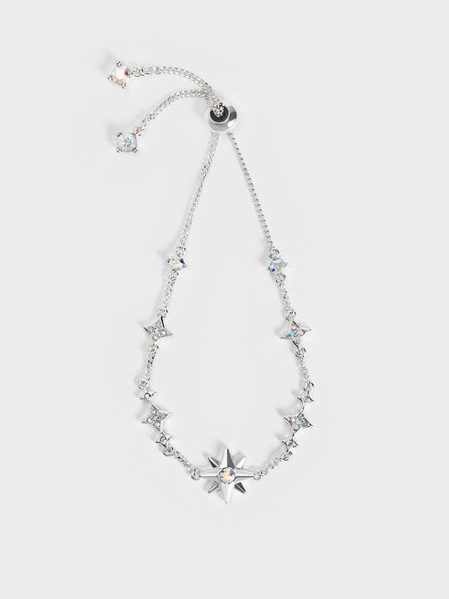 Star Motif Crystal-Embellished Bracelet, Silver, hi-res