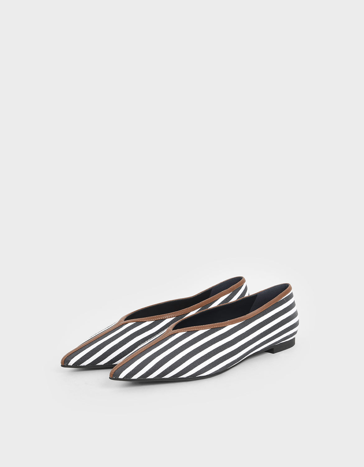 black and white striped flats