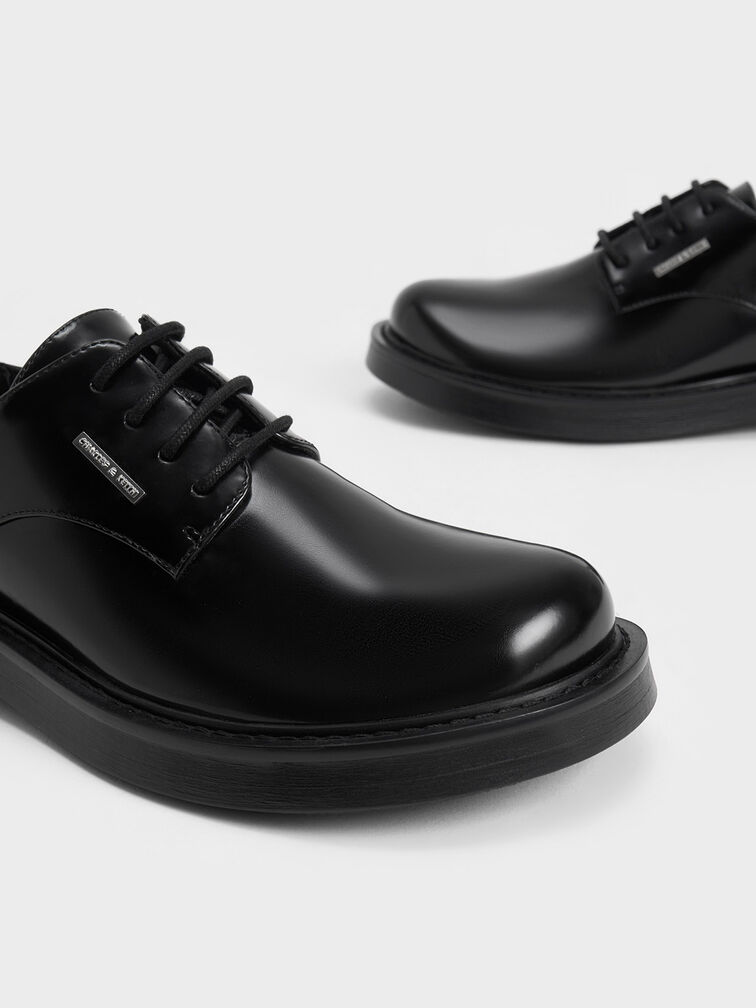 Chaussures Derby à chaîne épaisse, Noir, hi-res
