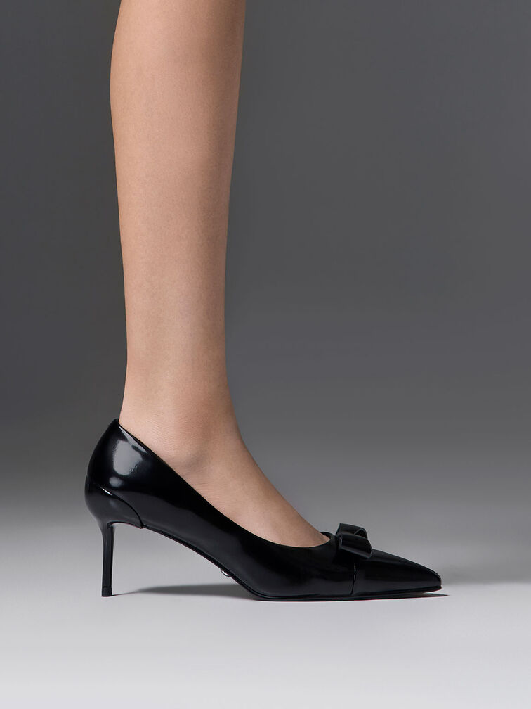 Leather Pointed-Toe Heels - Black Box