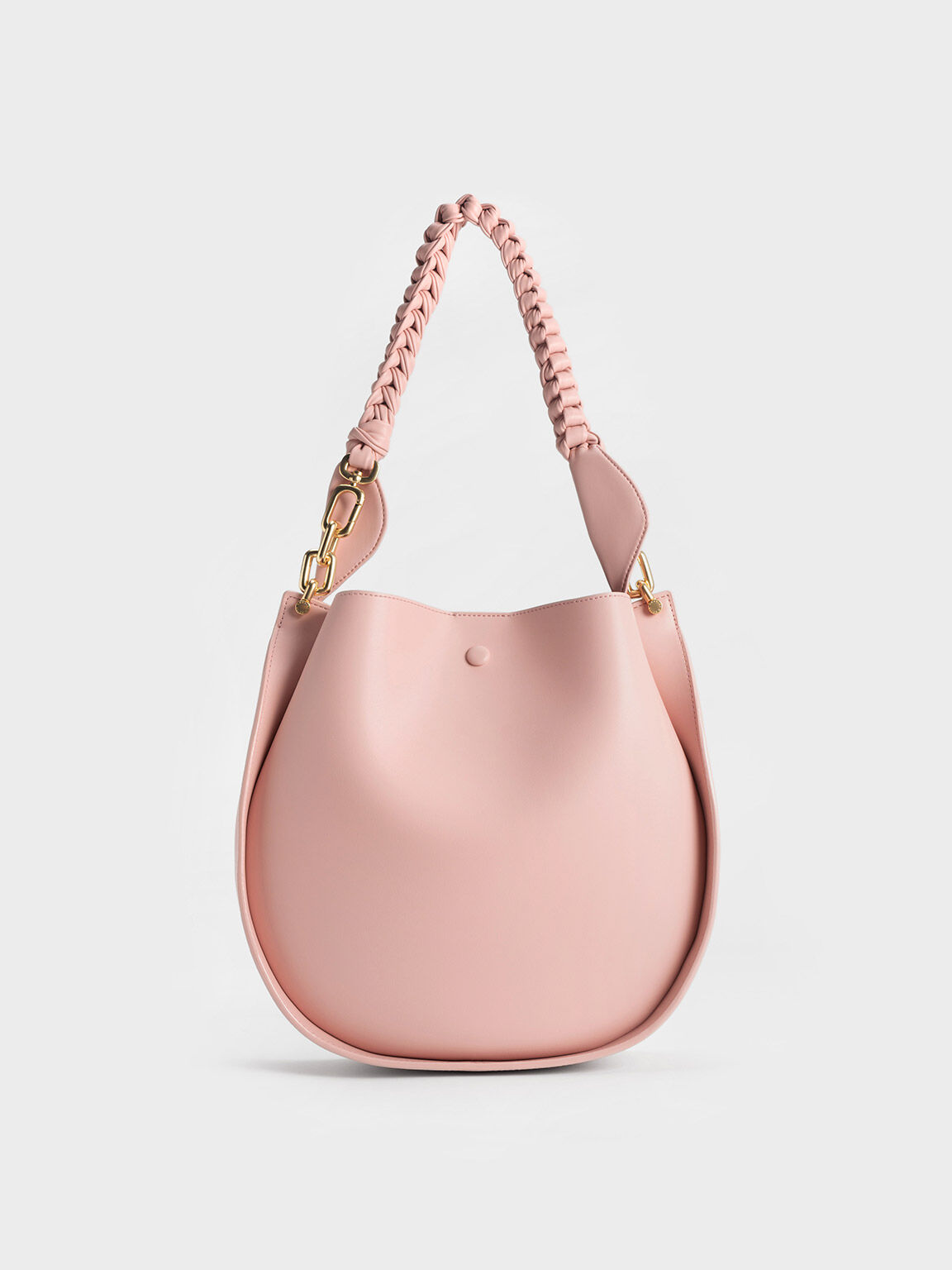 Cleona Braided Handle Shoulder Bag, Light Pink, hi-res