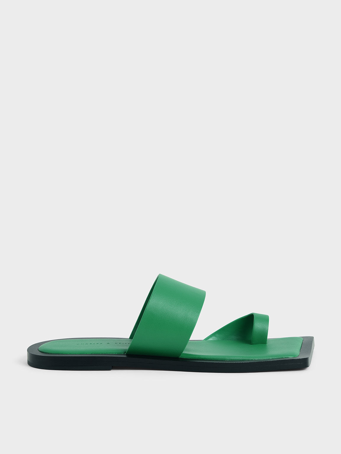 Toe Loop Slide Sandals, Green, hi-res