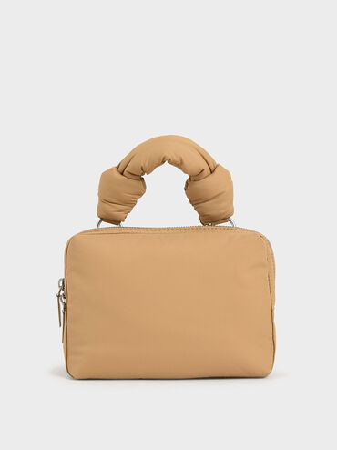 Knotted Boxy Bag, Sand, hi-res