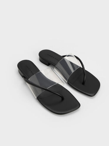 Sandales transparentes, Noir, hi-res