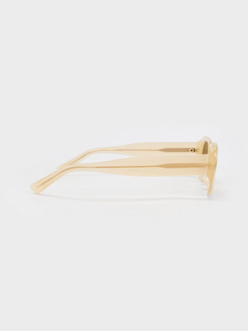 Recycled Acetate Angular Sunglasses, Butter, hi-res
