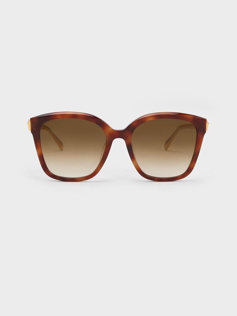 Oversized Square Acetate Sunglasses, T. Shell, hi-res