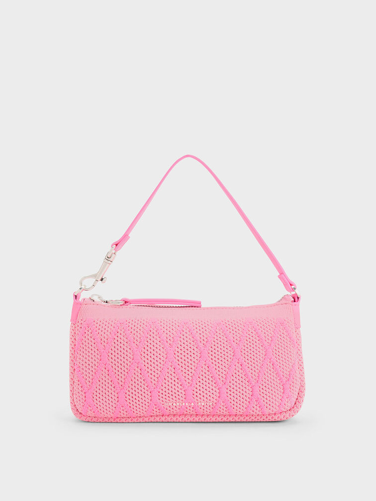 Geona Knitted Phone Pouch, Pink, hi-res