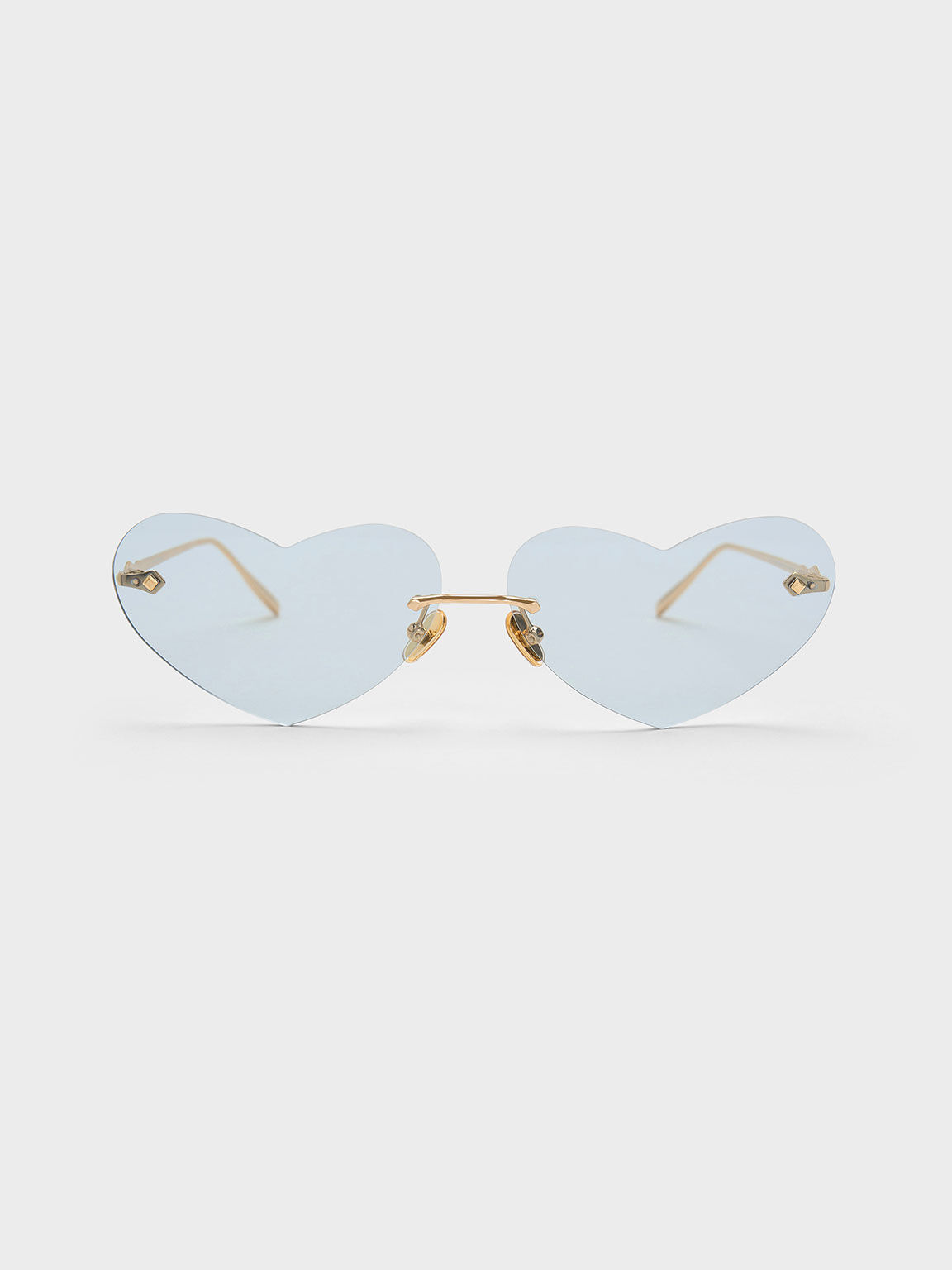 Heart-Shaped Cat-Eye Sunglasses, Blue, hi-res