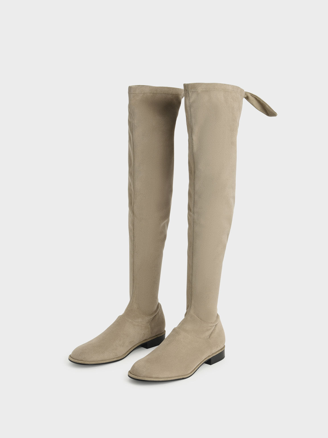 Textured Thigh-High Boots, Olive, hi-res