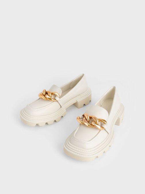 Perline Chunky Chain Loafers, Chalk, hi-res