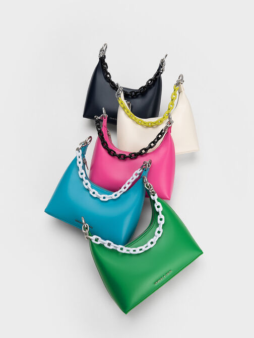 Koi Chain Handle Shoulder Bag, Cream, hi-res