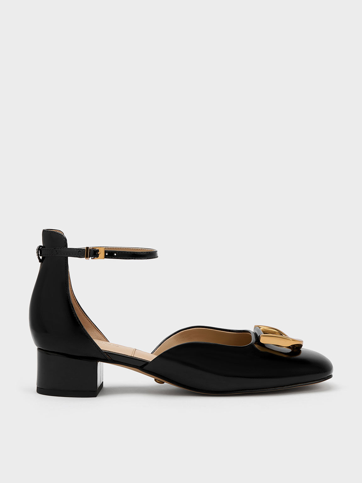 Zapatos de Tacón Gabine de Charol Corte D'Orsay, Black, hi-res