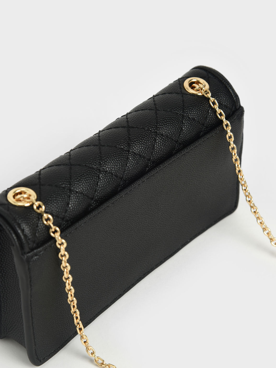 Quilted Pouch, Black, hi-res