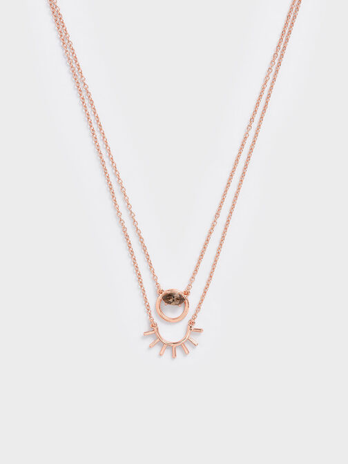 Collier pendentif avec cristal Swarovski®, Or Rose, hi-res