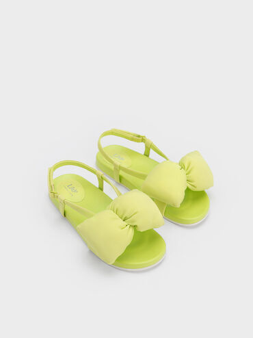 Sandales à noeud bouffant - Enfant, Vert Citron, hi-res
