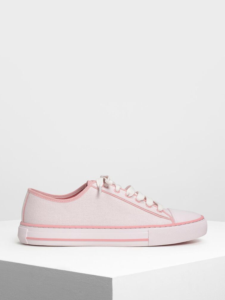 Candy Coloured Canvas Sneakers, Light Pink, hi-res
