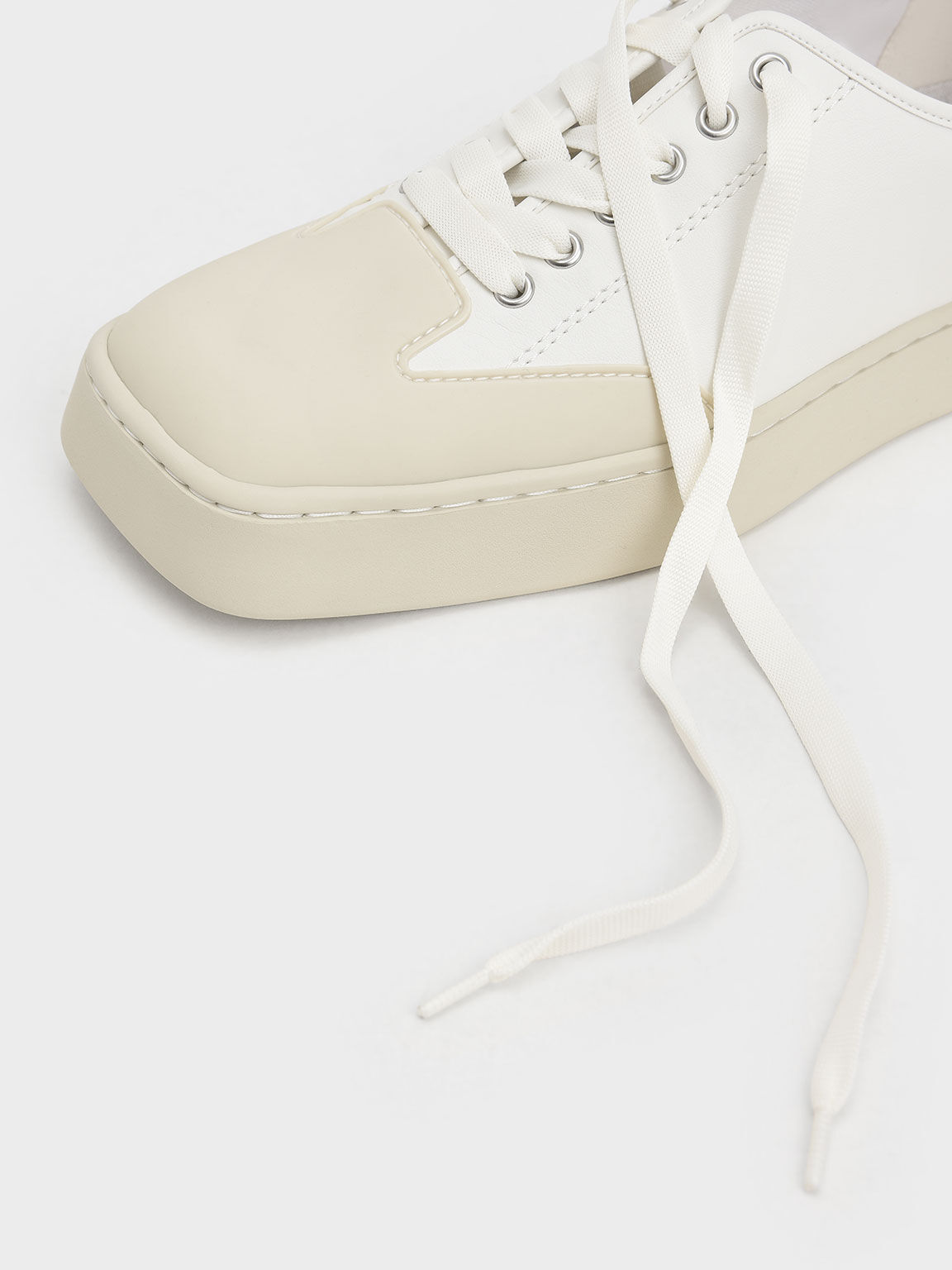 Two-Tone Low-Top Sneakers, White, hi-res