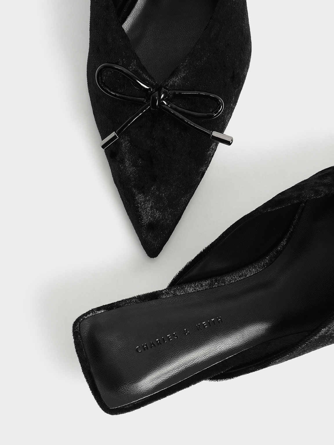 Holiday 2021 Collection: Azalea Velvet Bow-Embellished Mules​, Black, hi-res