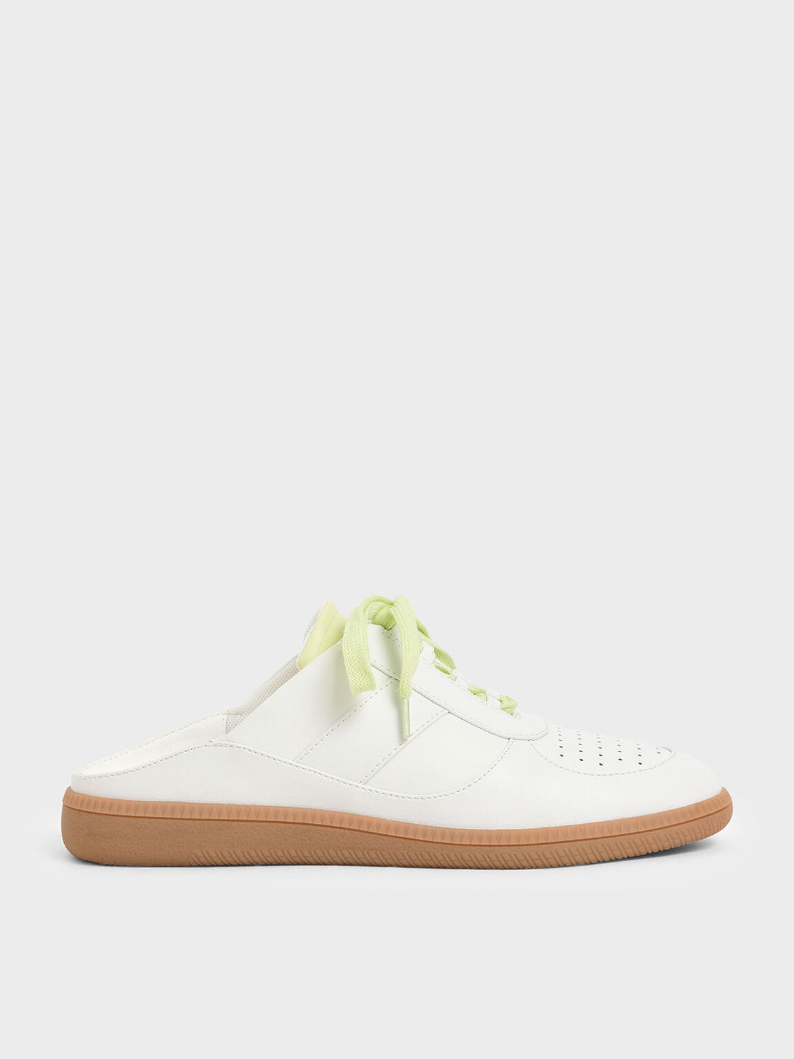 White Lace Up Sneaker - CHARLES &