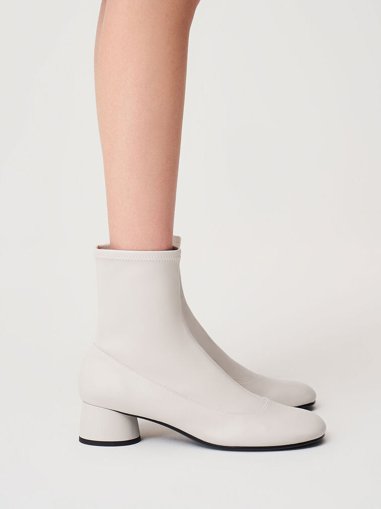 Stitch-Trim Ankle Boots, Blanco tiza, hi-res