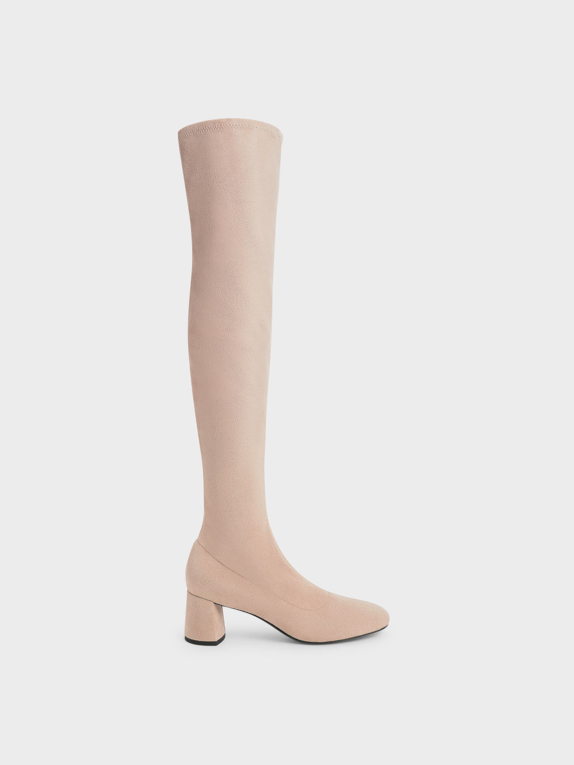 Textured Thigh-High Boots, Nude, hi-res