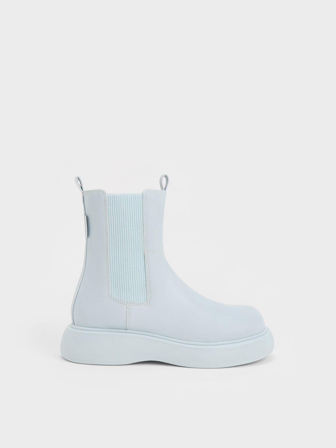 Girls- Double Pull Tab Chelsea Boots, Light Blue, hi-res