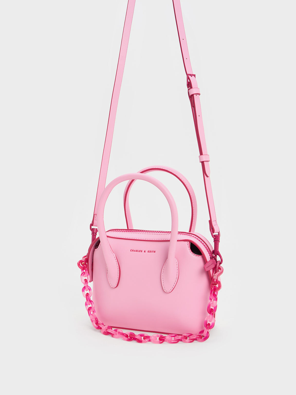 Mini Double Handle Tote Bag, Pink, hi-res
