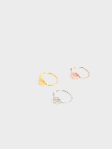 Leaf Band Ring, Oro rosa, hi-res