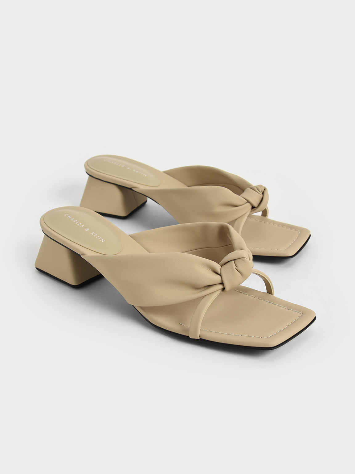 Square Toe Knotted Mules, Sand, hi-res